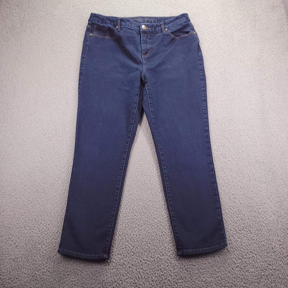Chico's Jeans Women 12P Blue So Slimming Girlfriend Ankle 570143280